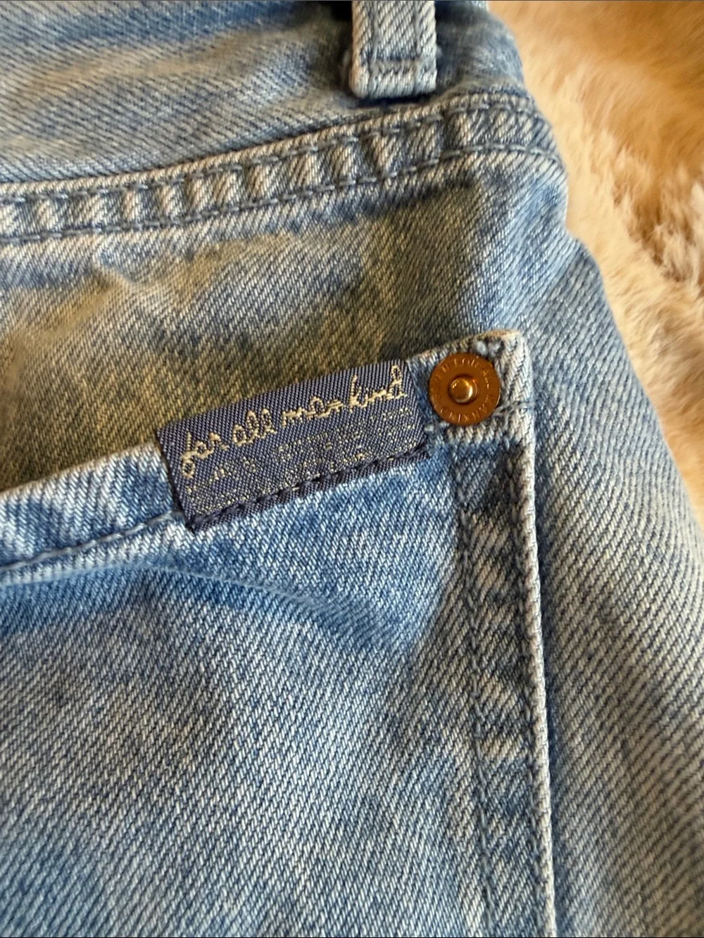 7 for all mankind denim mini skirt distressed hemline light wash size 29 - Picture 8 of 11
